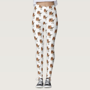 Dilophosaurus cartoon illustration leggings