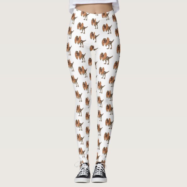 Dilophosaurus cartoon illustration leggings (Front)