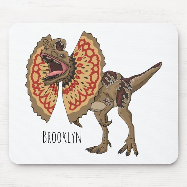 Dilophosaurus cartoon illustration  mouse mat (Front)