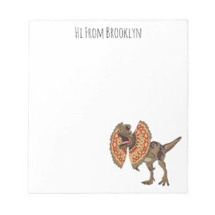 Dilophosaurus cartoon illustration notepad
