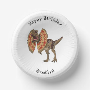 Dilophosaurus cartoon illustration paper plate