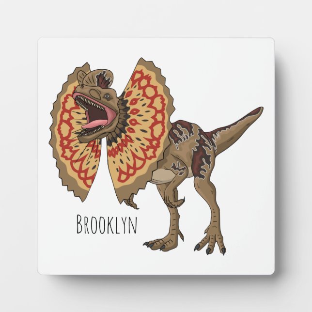 Dilophosaurus cartoon illustration  plaque (Front)