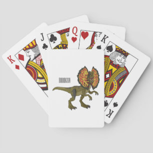 Dilophosaurus cartoon illustration playing cards