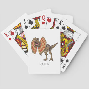 Dilophosaurus cartoon illustration playing cards