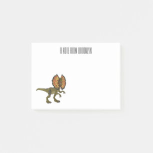 Dilophosaurus cartoon illustration post-it notes
