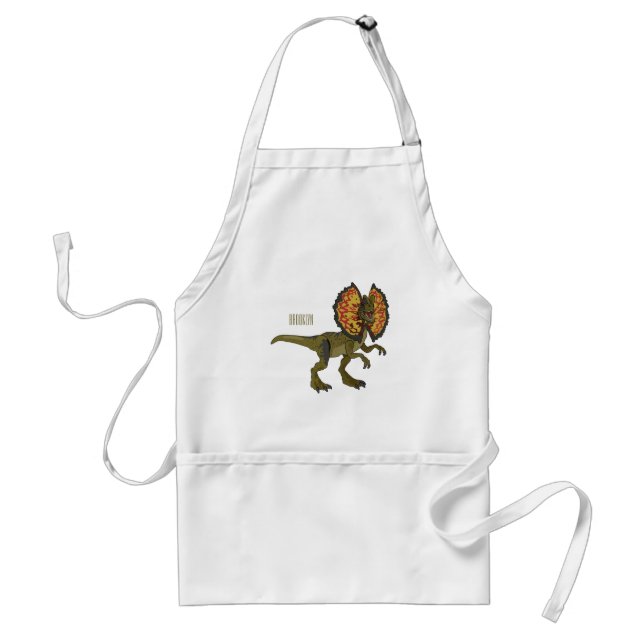 Dilophosaurus cartoon illustration standard apron (Front)