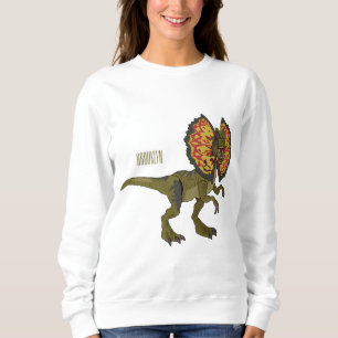 Dilophosaurus cartoon illustration sweatshirt