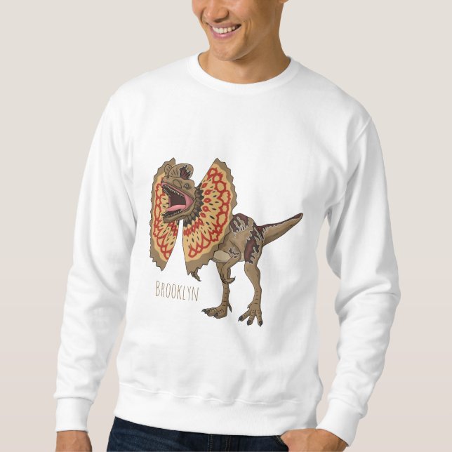 Dilophosaurus cartoon illustration  sweatshirt (Front)