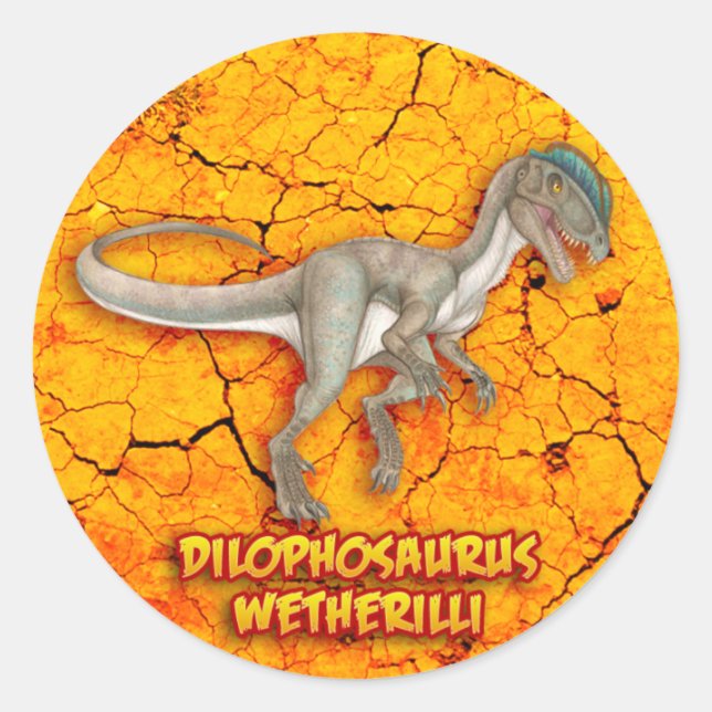 Dilophosaurus Classic Round Sticker (Front)