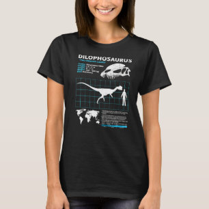 Dilophosaurus Fact Sheet Dinosaur Facts T-Shirt