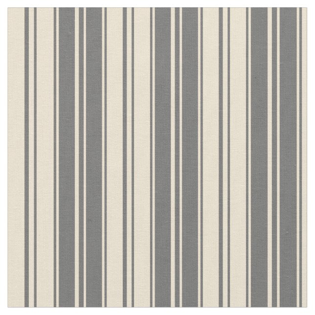 Dim Grey and Beige Striped Pattern Fabric (Close Up)