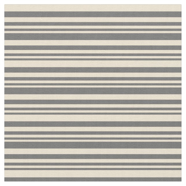 Dim Grey and Beige Stripes Pattern Fabric (Close Up)