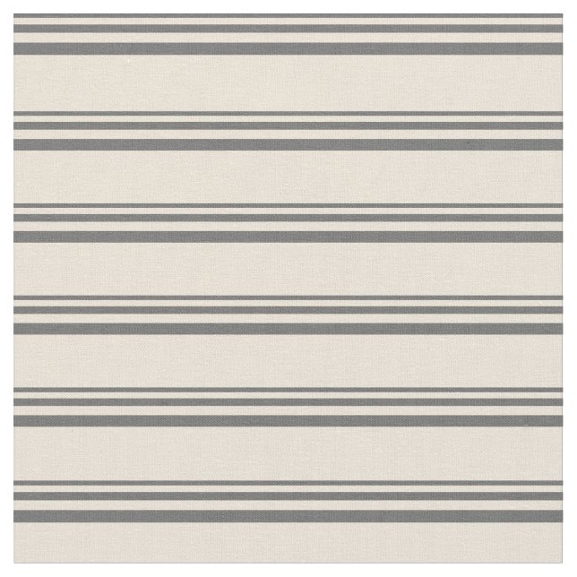 Dim Grey and Bisque Stripes Fabric (Close Up)