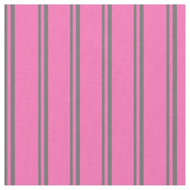 Dim Grey and Hot Pink Lined Pattern Fabric (Close Up)