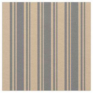 Dim Grey and Tan Coloured Lines/Stripes Pattern Fabric