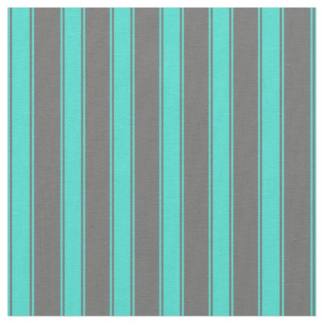 Dim Grey and Turquoise Stripes/Lines Pattern Fabric (Close Up)