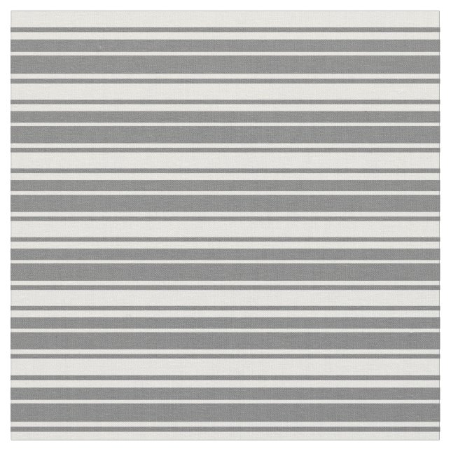 Dim Grey and White Coloured Stripes Pattern Fabric (Close Up)