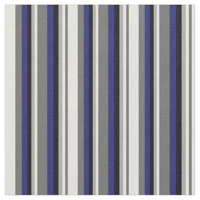 Dim Grey, Beige, Dark Grey, Black & Midnight Blue Fabric (Close Up)