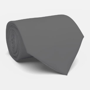 Dim Grey Colour Solid Plain Tie