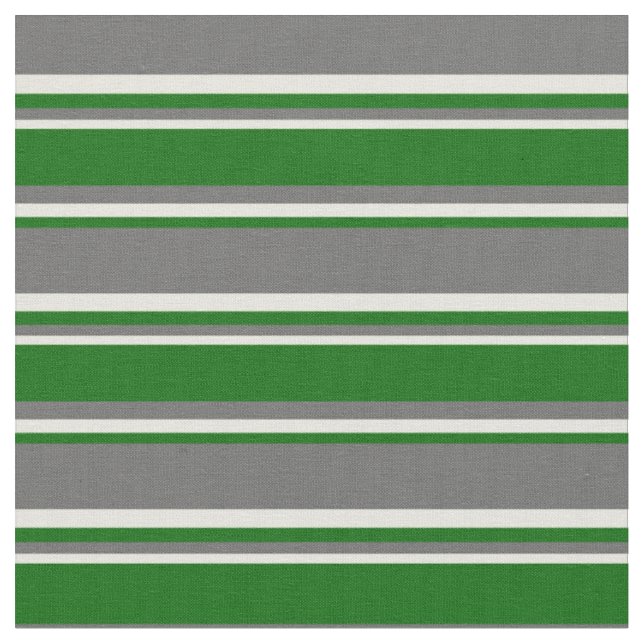 Dim Grey, Dark Green, and Beige Stripes Fabric (Close Up)
