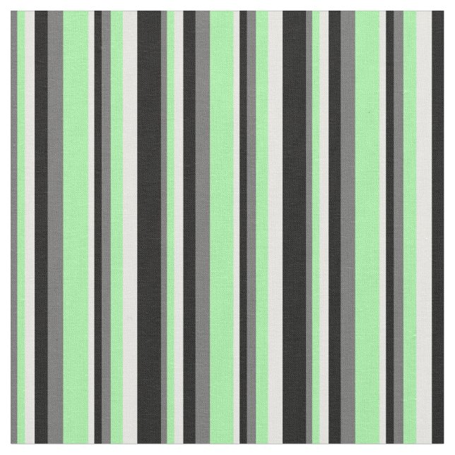 Dim Grey, Green, Mint Cream, and Black Coloured Fabric (Close Up)
