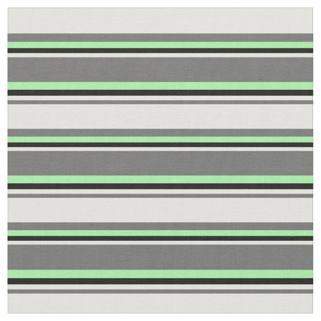 Dim Grey, Light Yellow, Black & Green Pattern Fabric (Close Up)