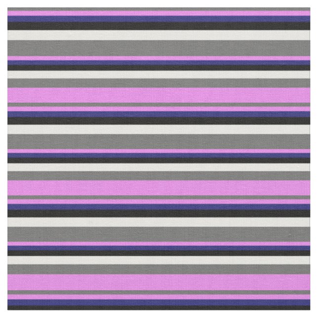 Dim Grey, Violet, Midnight Blue, Black, and White Fabric (Close Up)