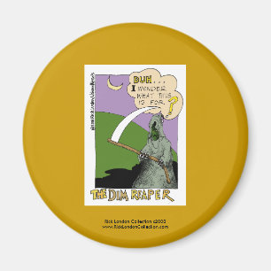 Dim Reaper Halloween Funny Cartoon Magnet