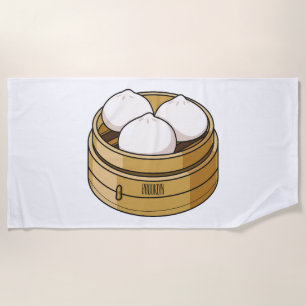 Dim sum cartoon illustration beach towel