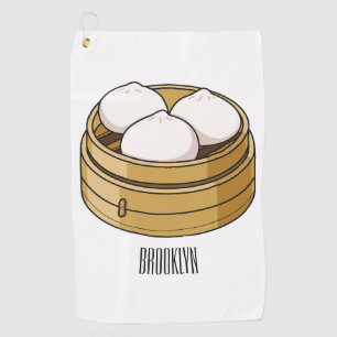 Dim sum cartoon illustration  golf towel