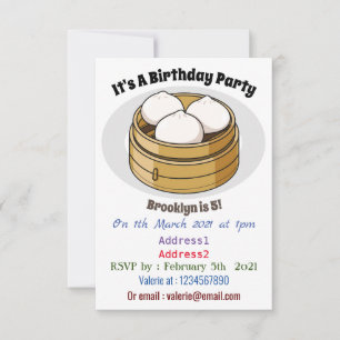 Dim sum cartoon illustration invitation