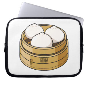 Dim sum cartoon illustration laptop sleeve