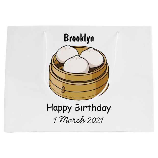 Dim sum cartoon illustration large gift bag (Front)