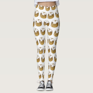Dim sum cartoon illustration  leggings