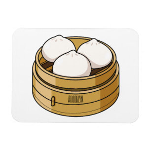 Dim sum cartoon illustration magnet