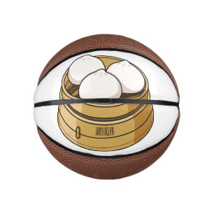 Dim sum cartoon illustration mini basketball