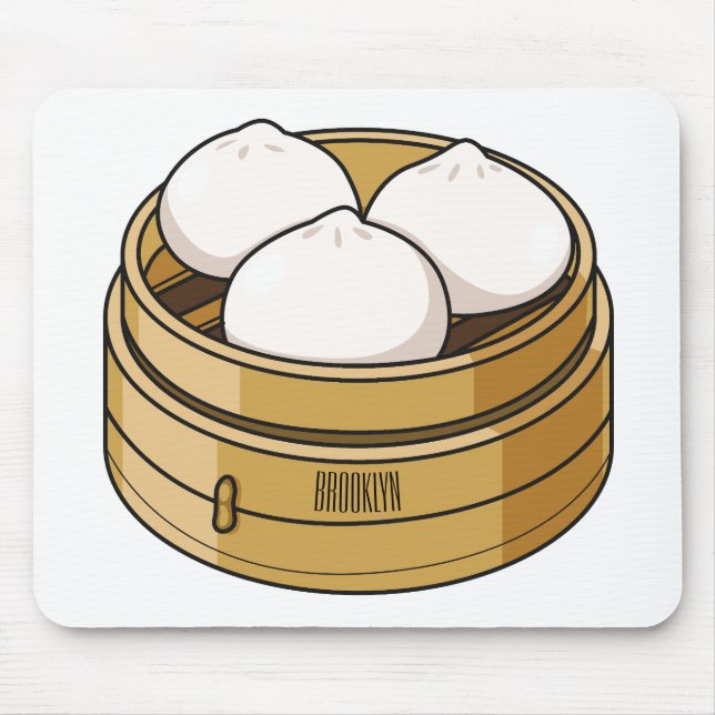 Dim sum cartoon illustration mouse mat (Front)