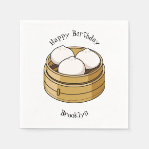 Dim sum cartoon illustration  napkin
