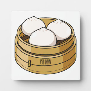 Dim sum cartoon illustration plaque