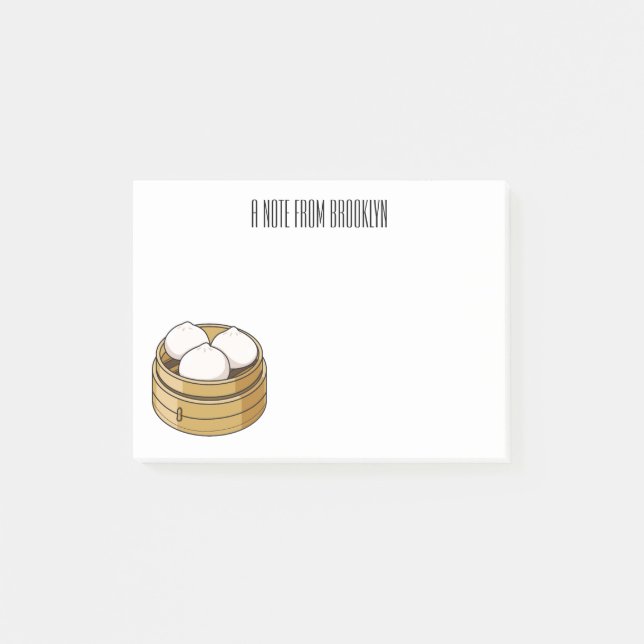 Dim sum cartoon illustration post-it notes (Front)