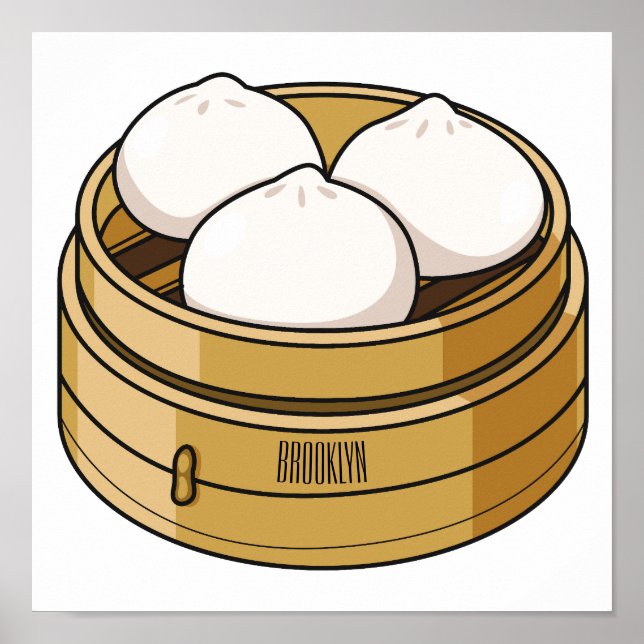 Dim sum cartoon illustration poster (Front)