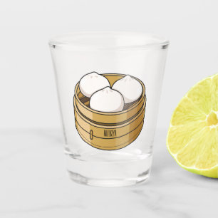 Dim sum cartoon illustration shot glass