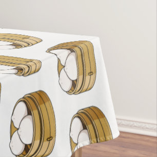 Dim sum cartoon illustration  tablecloth