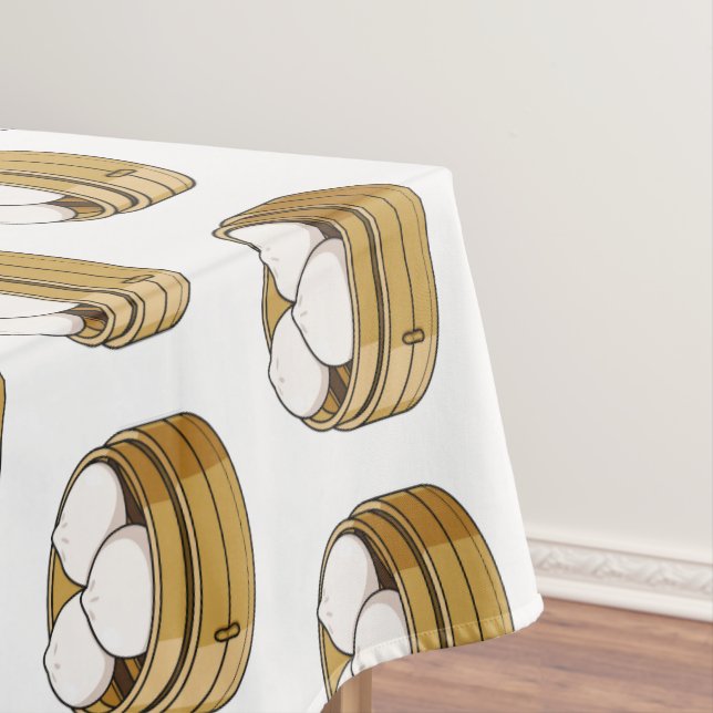 Dim sum cartoon illustration  tablecloth (In Situ)