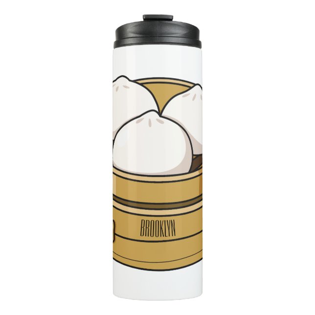 Dim sum cartoon illustration  thermal tumbler (Front)
