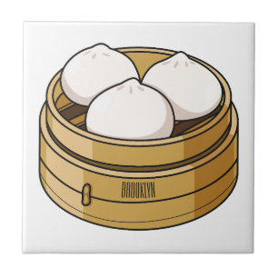 Dim sum cartoon illustration tile