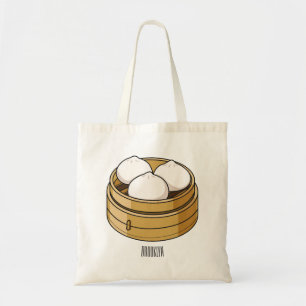 Dim sum cartoon illustration tote bag
