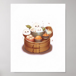 Dim sum, food themed poster