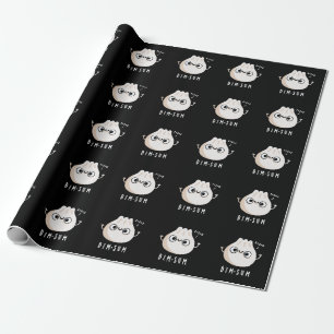Dim-sum Funny Dimsum Math Pun Dark BG Wrapping Paper