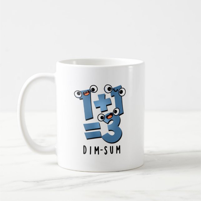 Dim Sum Funny Math Food Pun Coffee Mug (Left)